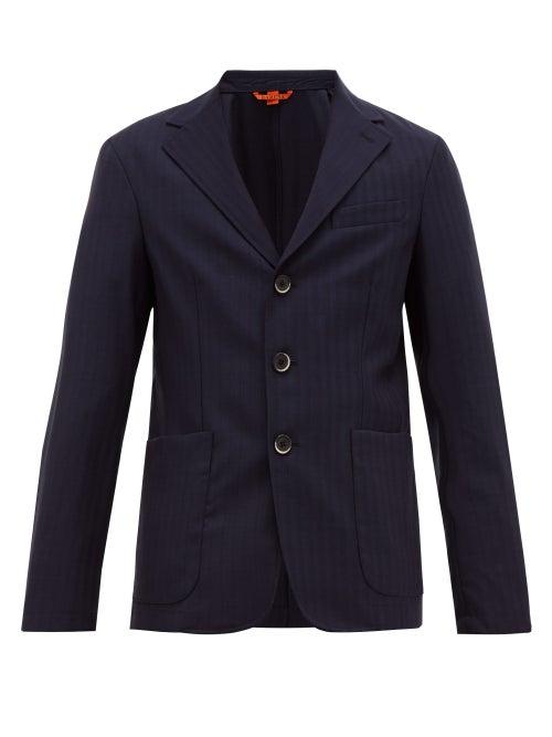Matchesfashion.com Barena Venezia - Piero Pinstripe Single Breasted Wool Blazer - Mens - Navy