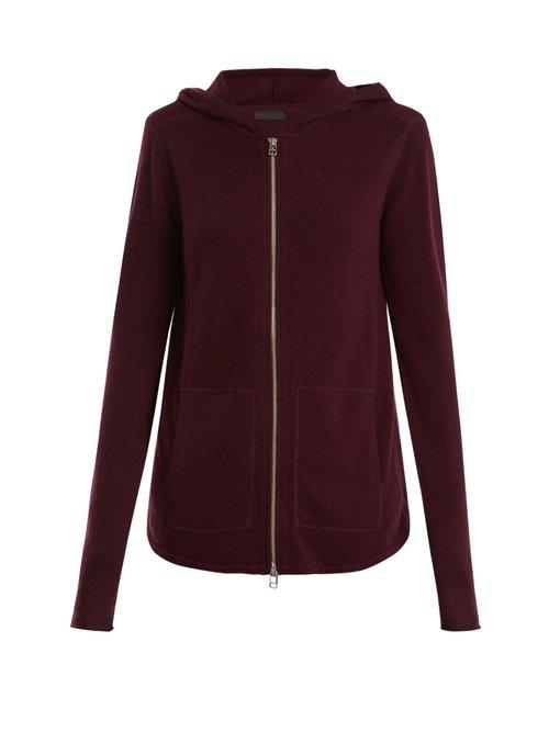 Matchesfashion.com Atm - Zip Through Wool And Cashmere Blend Sweater - Womens - Burgundy