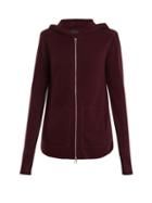 Matchesfashion.com Atm - Zip Through Wool And Cashmere Blend Sweater - Womens - Burgundy