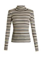 Chloé Roll-neck Striped Cotton-blend Knit Sweater