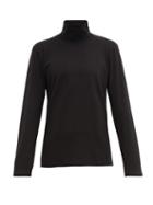 Matchesfashion.com Jil Sander - Roll-neck Cotton-blend Top - Mens - Black