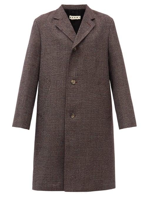 Matchesfashion.com Marni - Shetland Virgin-wool Overcoat - Mens - Burgundy