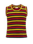 Wales Bonner - Brixton Striped Cotton-blend Sleeveless Sweater - Mens - Multi