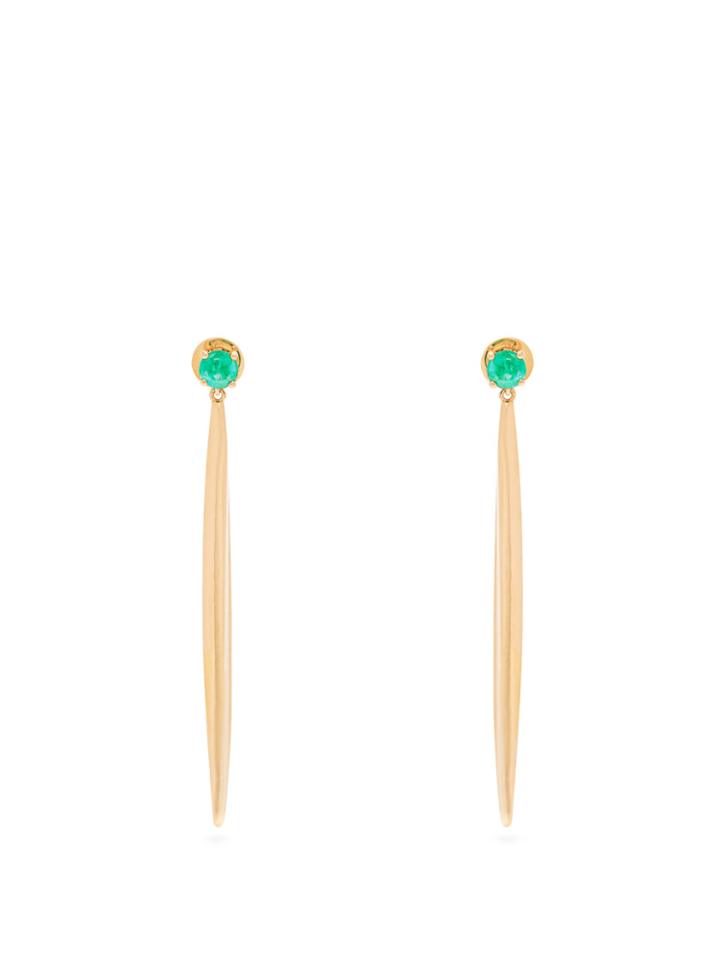 Ileana Makri Grass Emerald & 18kt Gold Earrings