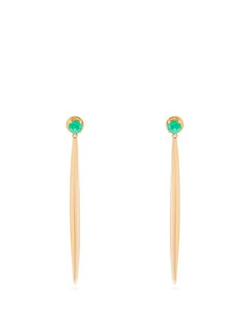 Ileana Makri Grass Emerald & 18kt Gold Earrings