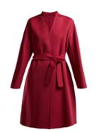 Matchesfashion.com Weekend Max Mara - Gimmy Belted Wool Coat - Womens - Burgundy