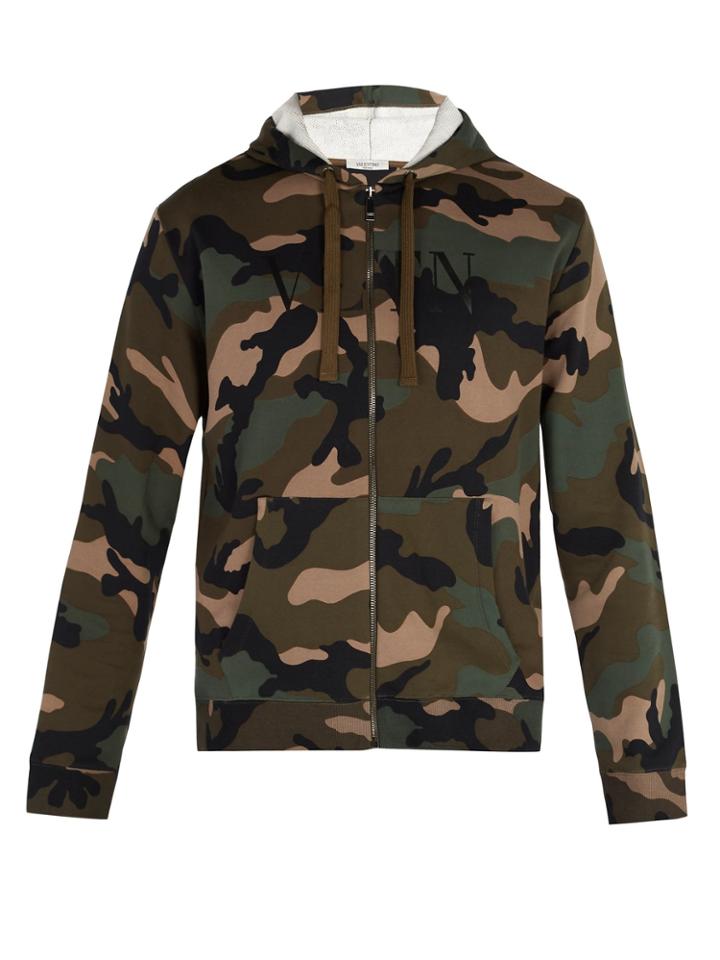 Valentino Camouflage-print Hooded Sweatshirt
