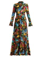 Matchesfashion.com La Doublej - Visconti Colombo Print Silk Dress - Womens - Multi
