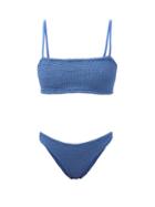 Hunza G - Gigi Crinkle-jersey Bikini - Womens - Blue