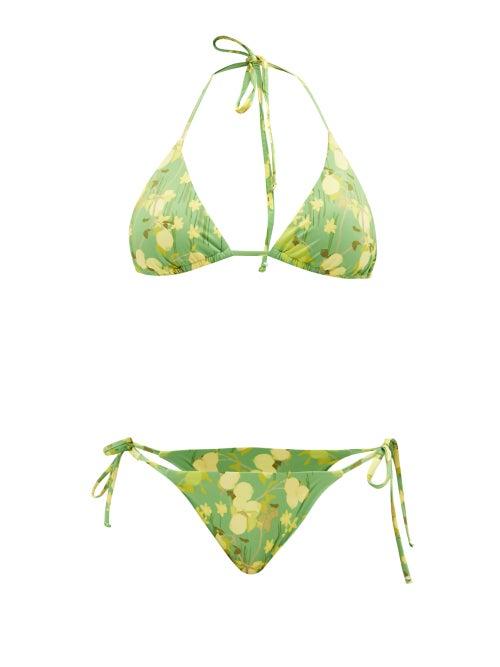 Bernadette - Floral-print Bikini - Womens - Green Print