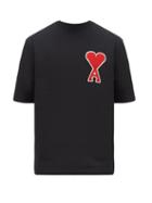 Matchesfashion.com Ami - Cross Stitch Logo Appliqu Cotton T Shirt - Mens - Black
