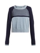 Matchesfashion.com Lndr - Prism Contrast Panel Cotton Blend Sweater - Womens - Blue Multi