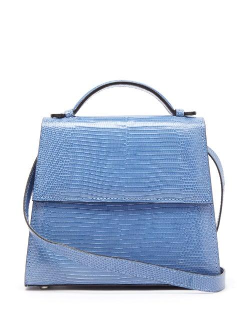Matchesfashion.com Hunting Season - Top Handle Small Lizard Skin Bag - Womens - Blue