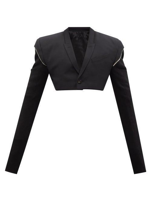 Rick Owens - Micro Tatlin Single-breasted Cropped Twill Blazer - Mens - Black
