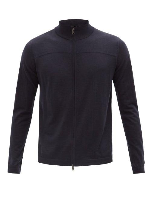 Matchesfashion.com Falke Ess - Zipped Cashmere Sweater - Mens - Navy