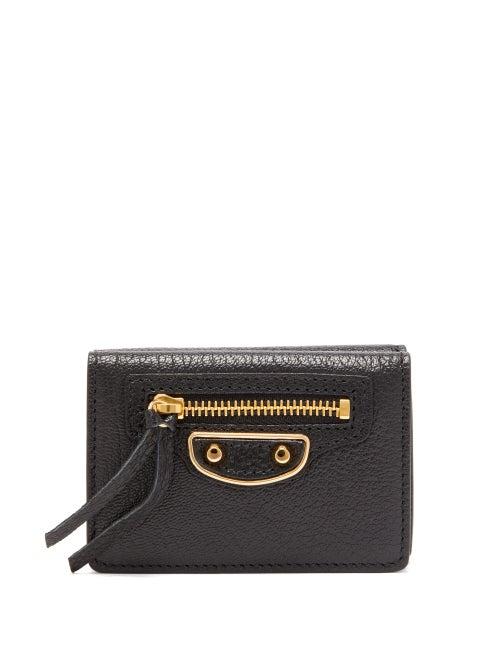 Matchesfashion.com Balenciaga - Classic Zip Front Leather Wallet - Womens - Black