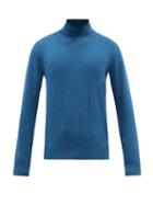 Ermenegildo Zegna - Roll-neck Cashmere Sweater - Mens - Blue