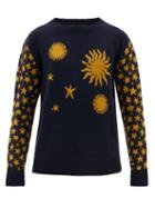Matchesfashion.com The Elder Statesman - Starry Night Cashmere Sweater - Mens - Navy Multi