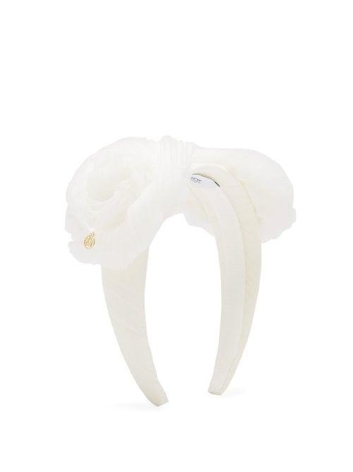 Matchesfashion.com Maison Michel - Yosh Tulle Roses Headband - Womens - Ivory