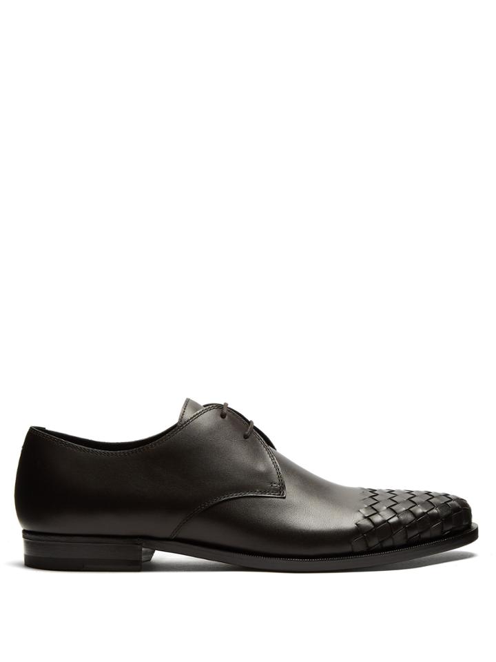 Bottega Veneta Intrecciato-woven Leather Derby Shoes