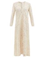 Sara Cristina - Nerea Crocheted Cotton Coverup - Womens - Beige