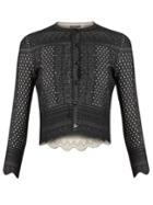 Alexander Mcqueen Lace-jacquard Cropped Cardigan