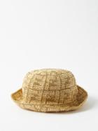 Fendi - Metallic Ff-logo Crocheted Bucket Hat - Womens - Yellow Multi