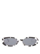 Le Specs Outta Love Safari-print Oval-frame Sunglasses