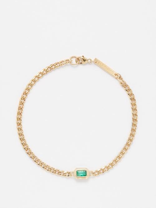 Zo Chicco - Emerald & 14kt Gold Bracelet - Womens - Green Multi