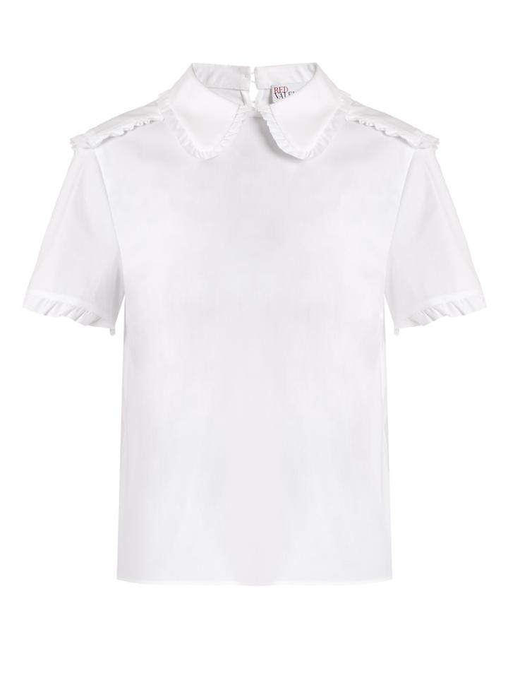 Redvalentino Ruffle-trimmed Cotton-blend Top