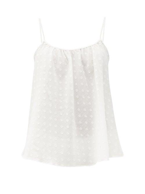 Matchesfashion.com Loup Charmant - Swiss-dot Scoop-neck Cotton Camisole Top - Womens - White