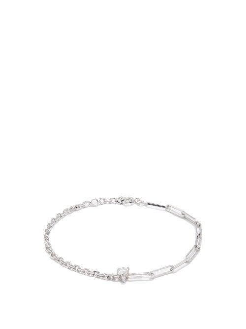 Yvonne Lon - Diamond & 18kt White-gold Chain Bracelet - Womens - White Gold