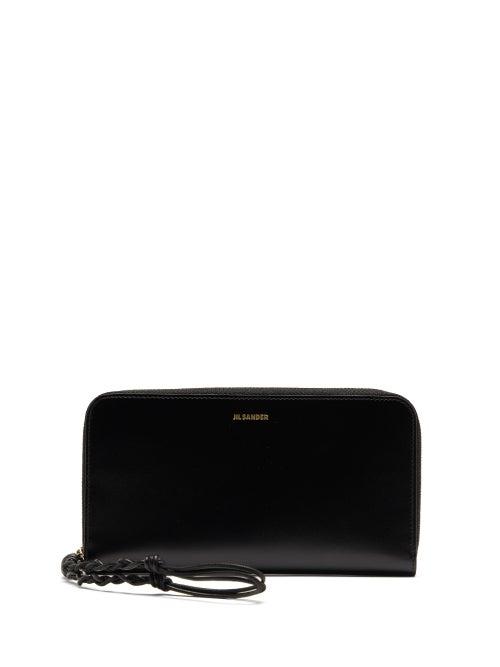 Ladies Accessories Jil Sander - Tangle Wristlet Leather Wallet - Womens - Black