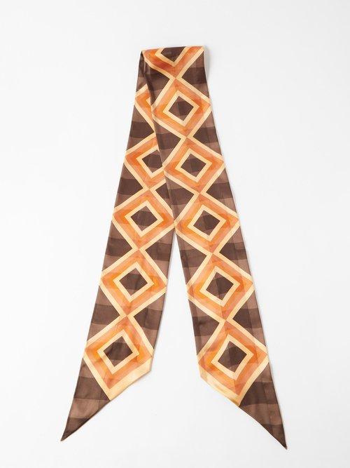 Saint Laurent - Geometric-print Silk-twill Scarf - Mens - Multi