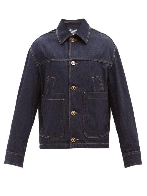 Versace - Medusa Head-button Denim Jacket - Mens - Navy