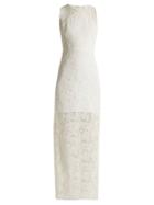 Matchesfashion.com Diane Von Furstenberg - Embroidered Mesh Sleeveless Dress - Womens - White