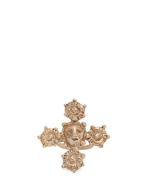Matchesfashion.com Joanne Burke - Lady Flower Chain Face Ring - Womens - Gold