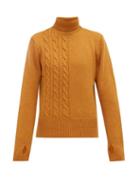 Matchesfashion.com Oliver Spencer - Talbot Cabled Wool Roll Neck Sweater - Mens - Orange