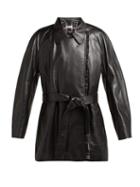 Matchesfashion.com Balenciaga - Belted Leather Coat - Womens - Black