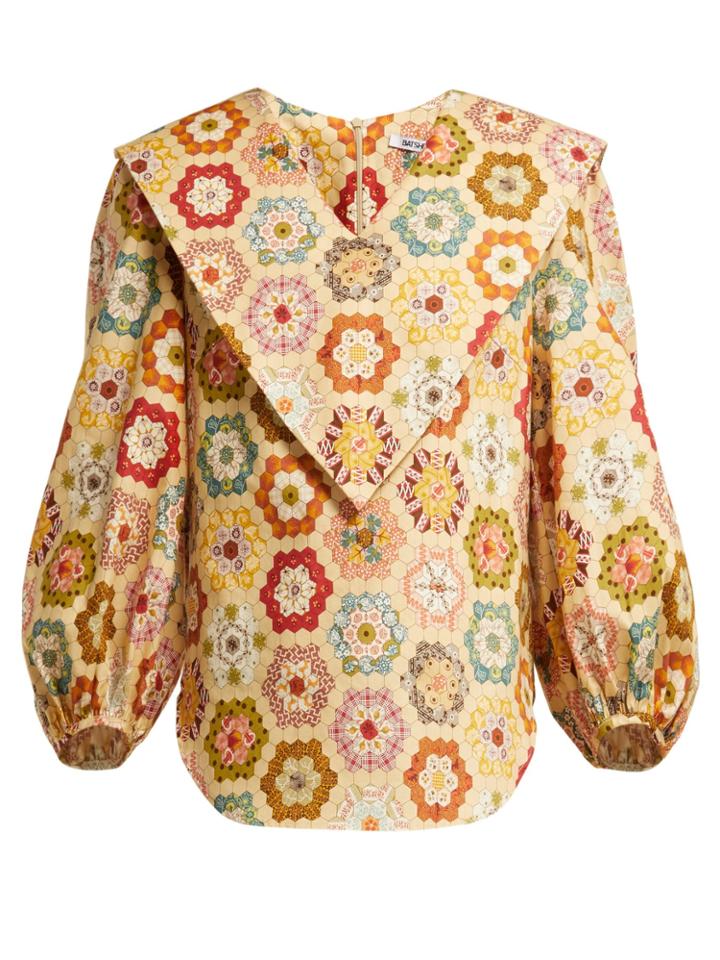 Batsheva Kaleidoscopic-print Cotton Blouse