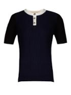 Courrèges Contrast-neckline Ribbed-knit Top