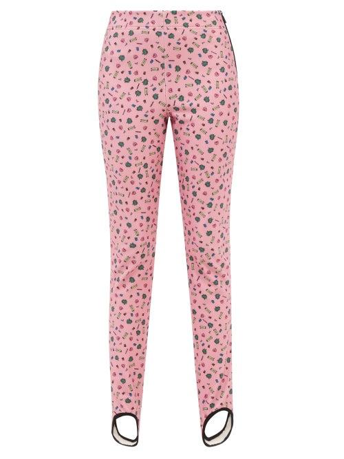 3 Moncler Grenoble - X Naj-oleari Printed Technical Stirrup Leggings - Womens - Pink Print