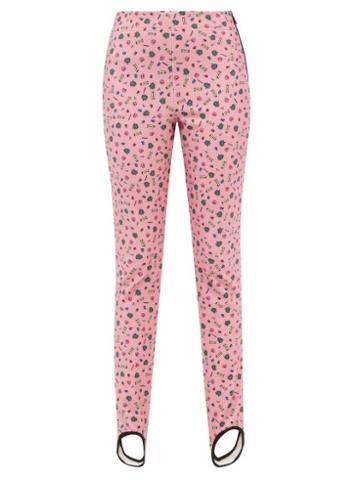3 Moncler Grenoble - X Naj-oleari Printed Technical Stirrup Leggings - Womens - Pink Print
