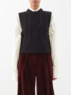 S.s. Daley - Tie-side Cable-knit Wool Vest - Womens - Black