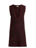 Matchesfashion.com See By Chlo - Chevron Jacquard Knit Wool Dress - Womens - Navy Multi