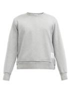 Matchesfashion.com Thom Browne - Logo-patch Cotton-jersey Sweatshirt - Mens - Light Grey
