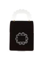 Matchesfashion.com Shrimps - Bingley Floral-beaded Velvet Box Bag - Womens - Black