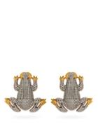 Matchesfashion.com Begum Khan - Prince Frog 24kt Gold-plated Clip Earrings - Womens - Crystal