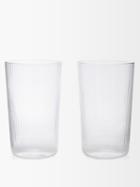 R+d.lab - Set Of Two Luisa Tall Ridged-glass Tumblers - Clear