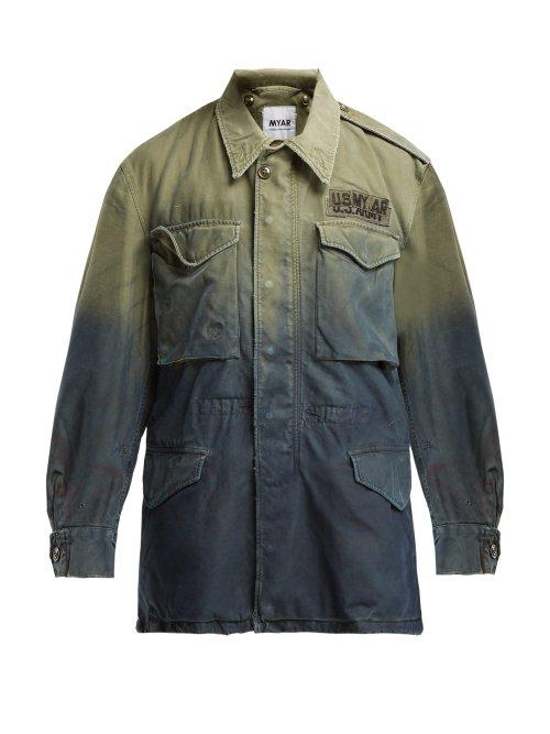 Matchesfashion.com Myar - Us Army Ombr Cotton Military Jacket - Womens - Green Multi